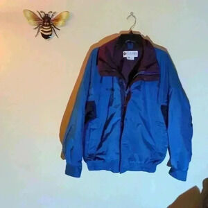 Columbia Jacket, Large, blue and burgundy